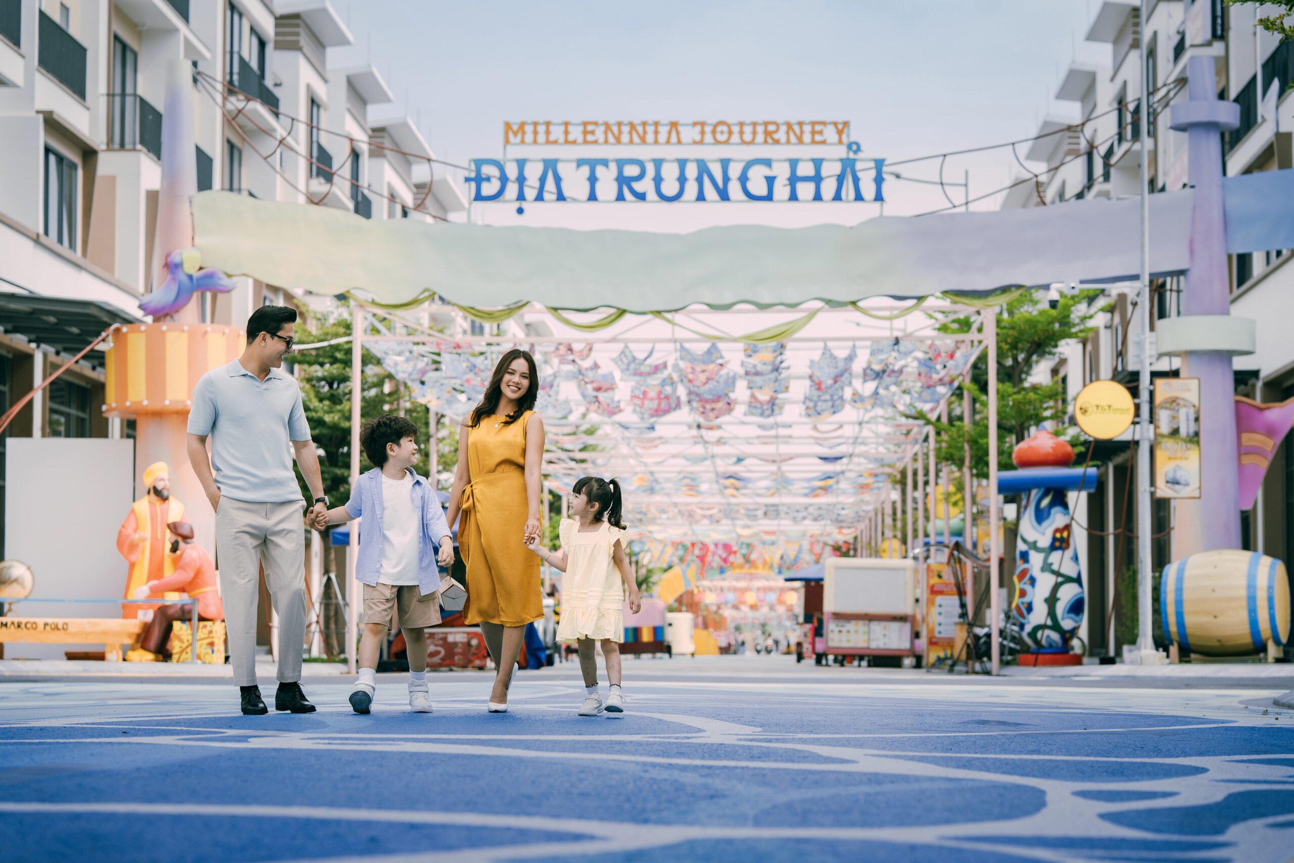 Không gian phố đi bộ Millennia Journey nằm tại trung tâm phân khu Đảo Tiện ích Sinh thái
